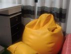 Bean bag with footrest and pillow XXL Yellow