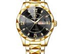 BINBOND 2521 Luxury Brand Luminous Quartz Watch For Men (golden black)