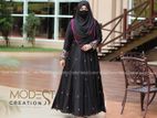 black colour ambroydari gown abaya