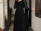 Black Georgette Plain Gown