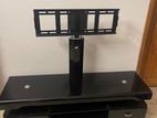 Black Glass and wood tv stand