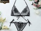 Bra Panty Set Transparent Lace Butterfly Lingerie