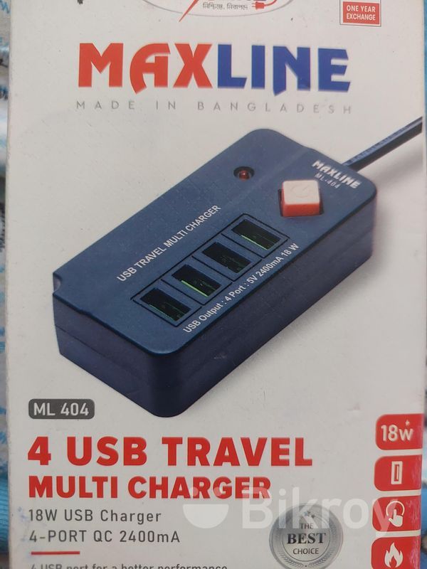 Brand Maxline Usb Travel Multi Charger Model-404 for Sale in