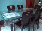 "Brothers" brand Dining Table with 6 chair set wooden