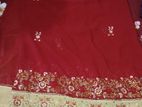 Brown Red Silk Saree