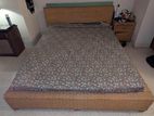 Cane Bed with Bedside Table