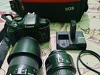 Canon 750d,with Zoom Lens Efs 55-250mm And Kit 50m