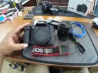 Canon eos 50d with 18-55 mm lens and full setup.