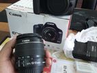 Canon eos 550d with 18-55 mm lens full setup.microphone supported