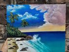 Canvas painting : 12×12 inch (Sea Beach)