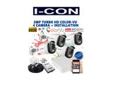 CC#15-4Pcs 2MP 1080P Audio Hikvision Full Color Camera Packages
