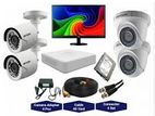 CCTV Package 4-CH 4-Pcs Camera with 17" Monitor=12000/-