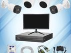 CCTV Package Dahua 04 CHANELL 4-Pcs Camera With 17" Monitor 500 HDD