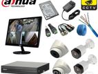 CCTV Package Dahua 4-Channel DVR 4-Pes Camera With 17" Monitor 500GB HDD