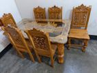 চিটাগং সেগুন কাঠের ডাইনিং টেবিল ৬ চেয়ার