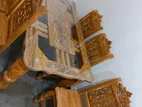 চিটাগং সেগুন কাঠের ডাইনিং টেবিল ৬ চেয়ার