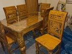 চিটাগং সেগুন কাঠের ডাইনিং টেবিল ৬চেয়ার