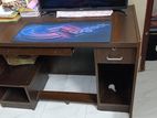 Computer desk with side cabinet