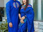 Coupl Dress উন্নত ধুপিয়ান সিল্ক ব্লক প্রিন্টের শাড়ি ও পাঞ্জাবী CBB75