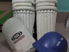 Cricket ball gears-Pads + Helmet Thigh pad