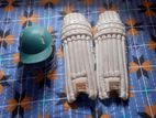 Cricket pad and helmet
