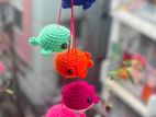 Crocheted Mini Whale Key Ring