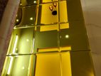crystal golden mirror centre table