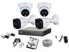 Dahua 04-Pcs CCTV Camera and XVR Full Setup