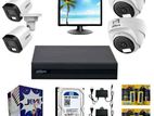 Dahua Full Color 4 CCTV Camera Package with Monitor