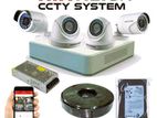 ধামাকা অফার CCTV Camera Package 4pcs/4ch/500gb