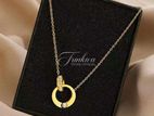 Diamond Double Ring Pendant Necklace