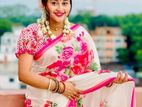Digital Print Topetor Silk Saree with Matching Blouse Piece