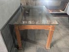 Dining Table 5 Ft by 3 with Glass Top Will Be Sold