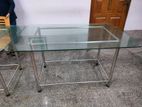 Dining Table Ss Frame with Glass