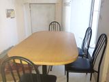 Dining table with 4 chairs.