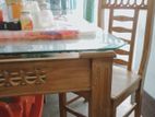 Dining table with glass and 6 chair Shegun