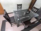 Dining table(Glass) With 4 Chair