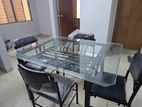 Dining table(glass) with 4 chairs