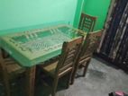 dinning table with glass (6chairs)