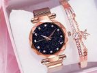 Dior Magnetic Ladies Wrist Fashionable Watch-Gold Color