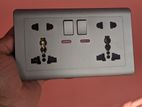 Double Switch Socket (Gray Colour)