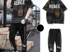 Drop Shoulder Mash T-Shirt and Trouser Combo