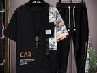 Drop Shoulder Mash T-shirt And Trouser Combo