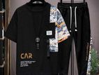 Drop Shoulder Mash T-shirt And Trouser Combo