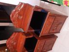 2ta bed side table glass top combo