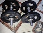 Dumbbell, rod and weight plate