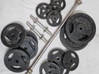 Dumbell And Barbell For Home/gym with Dispensable Weight Upto 55 Kg.