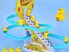 Electric Cartoon Duck Climbing Music Train Toys
