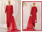 Elegant Sadabahar Luxury Organza: Full Embroidery 3-Piece Set