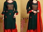 Embroidered Gharara Kameez Suit